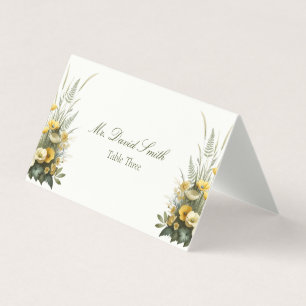 Vintage Wildflowers Table Number Place Cards