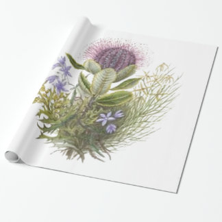 Vintage Wildflowers Thistle Wrapping Paper