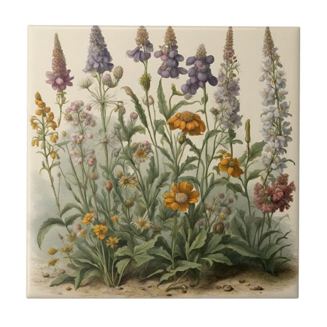 Vintage Wildflowers  Tile (Front)
