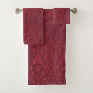 Vintage William Morris Acorn Embossed Velvet Bath Towel Set