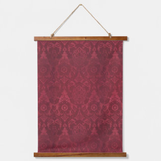 Vintage William Morris Acorn Embossed Velvet Hanging Tapestry