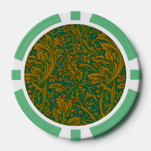 Vintage William Morris Arcadia Full Seamless Poker Chips