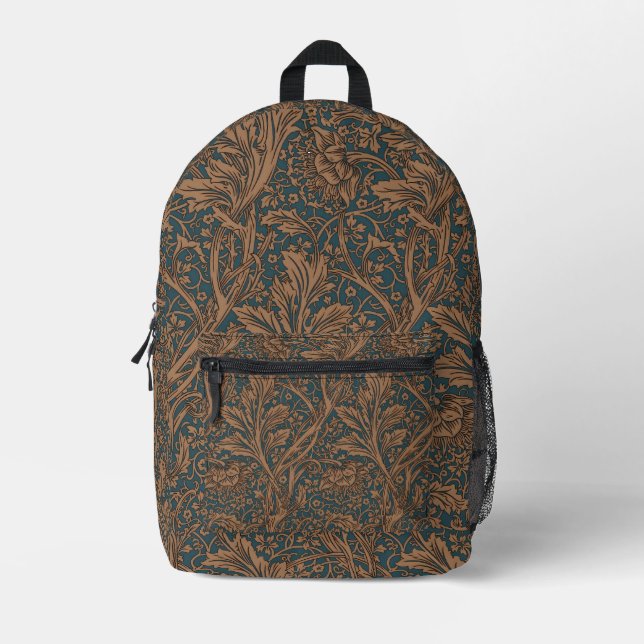 Vintage William Morris Arcadia Full Seamless Printed Backpack (Front)