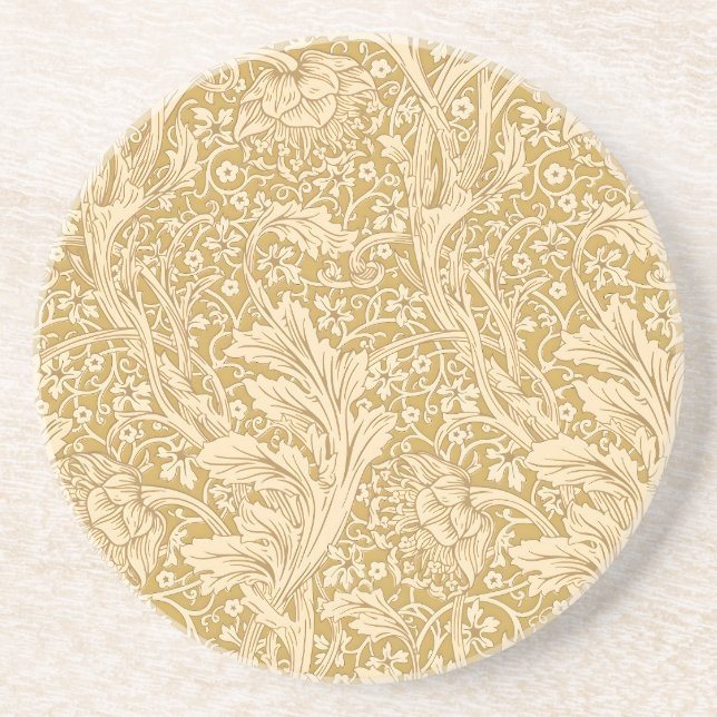 Vintage William Morris Arcadia Gold Seamless Coaster (Front)