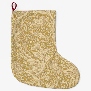 Vintage William Morris Arcadia Gold Seamless Large Christmas Stocking