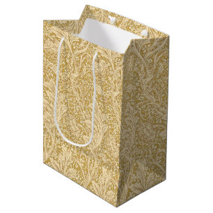 Vintage William Morris Arcadia Gold Seamless Medium Gift Bag