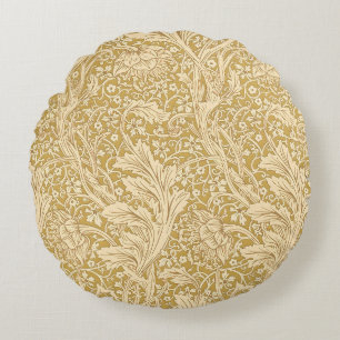 Vintage William Morris Arcadia Gold Seamless Round Cushion