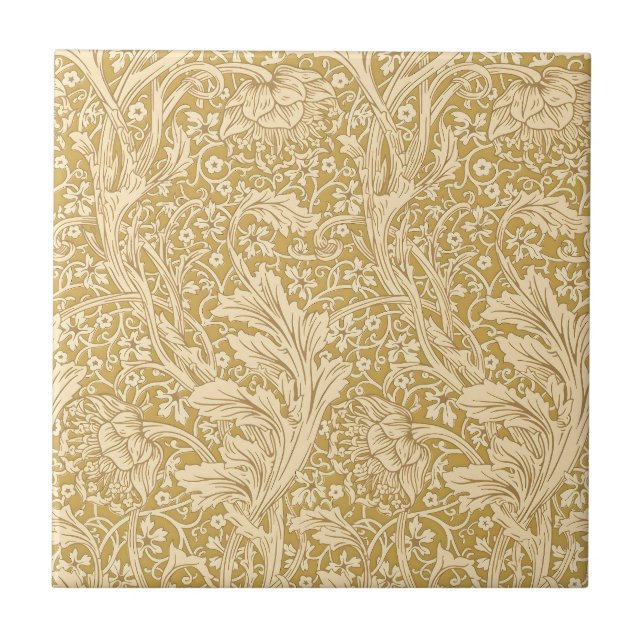 Vintage William Morris Arcadia Gold Seamless Tile (Front)