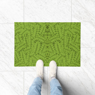 Vintage William Morris Branch Green Leaf Pattern Doormat