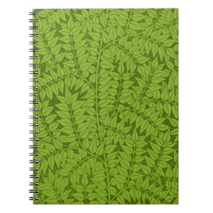Vintage William Morris Branch Green Leaf Pattern Notebook