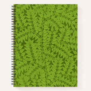 Vintage William Morris Branch Green Leaf Pattern Notebook