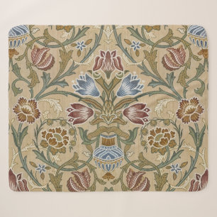 Vintage William Morris Brocade Floral Symmetrical Sherpa Blanket