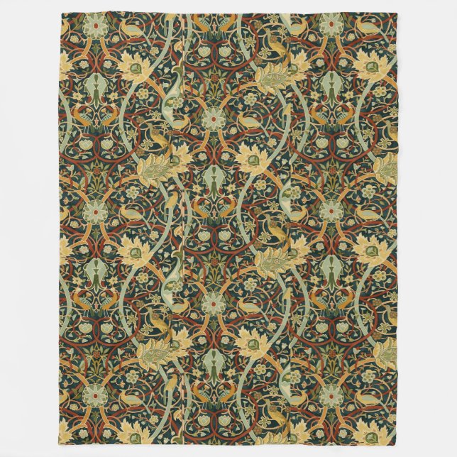 Vintage William Morris Bullerswood Carpet Fleece Blanket (Front)