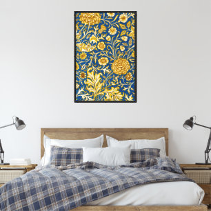 Vintage William Morris Cherwell Blue Floral Art Canvas Print