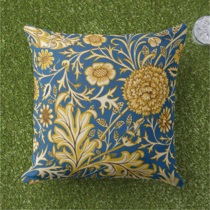 Vintage William Morris Cherwell Blue Floral Art Cushion