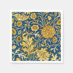 Vintage William Morris Cherwell Blue Floral Art Napkin