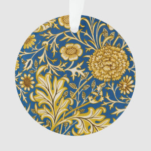 Vintage William Morris Cherwell Blue Floral Art Ornament