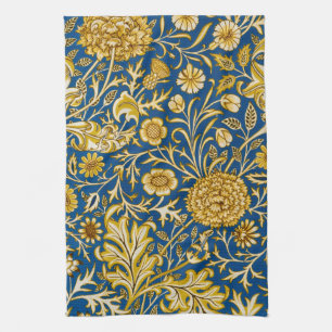 Vintage William Morris Cherwell Blue Floral Art Tea Towel