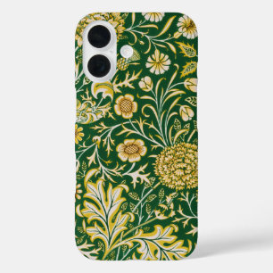 Vintage William Morris Cherwell Green Floral Art iPhone 16 Case