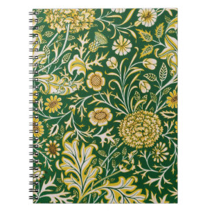 Vintage William Morris Cherwell Green Floral Art Notebook