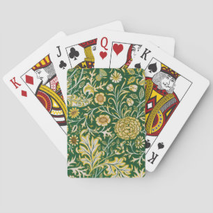 Vintage William Morris Cherwell Green Floral Art Playing Cards