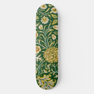 Vintage William Morris Cherwell Green Floral Art Skateboard
