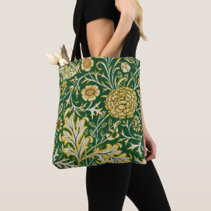 Vintage William Morris Cherwell Green Floral Art Tote Bag