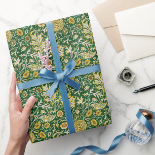 Vintage William Morris Cherwell Green Floral Art Wrapping Paper