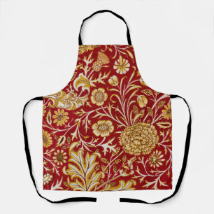Vintage William Morris Cherwell Red Floral Art Apron