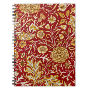 Vintage William Morris Cherwell Red Floral Art Notebook