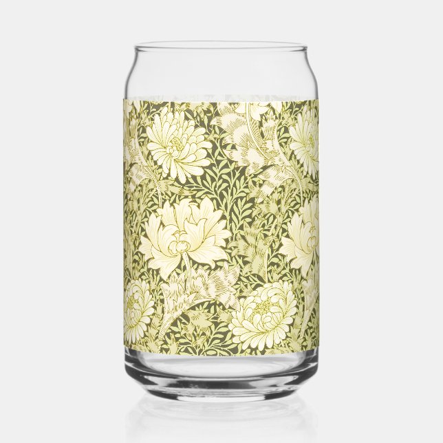 Vintage William Morris Chrysanthemum Pattern Can Glass (Front)