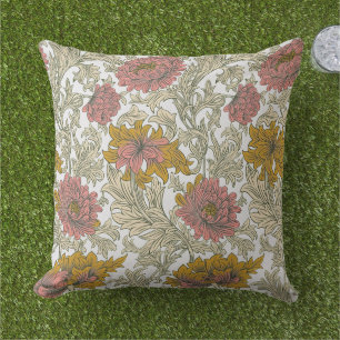 Vintage William Morris Chrysanthemum Pattern Cushion