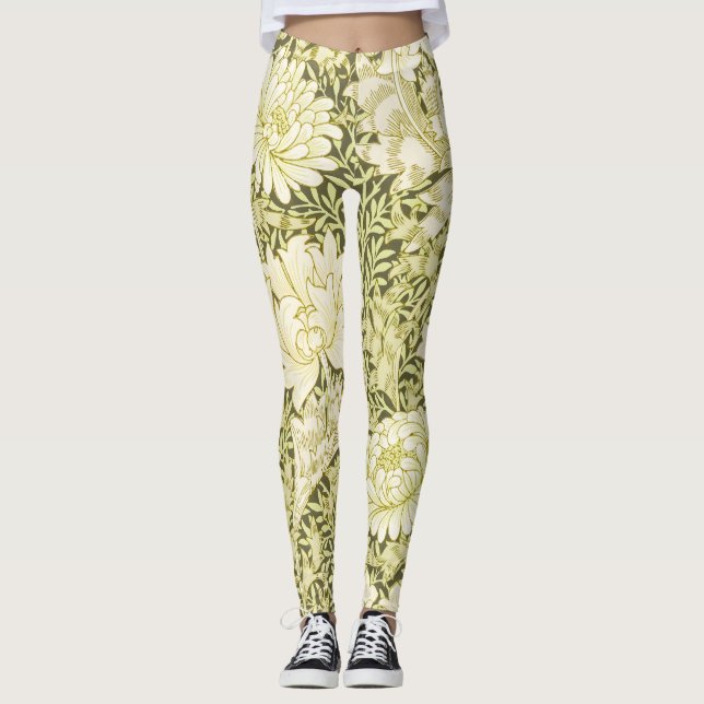 Vintage William Morris Chrysanthemum Pattern Leggings (Front)