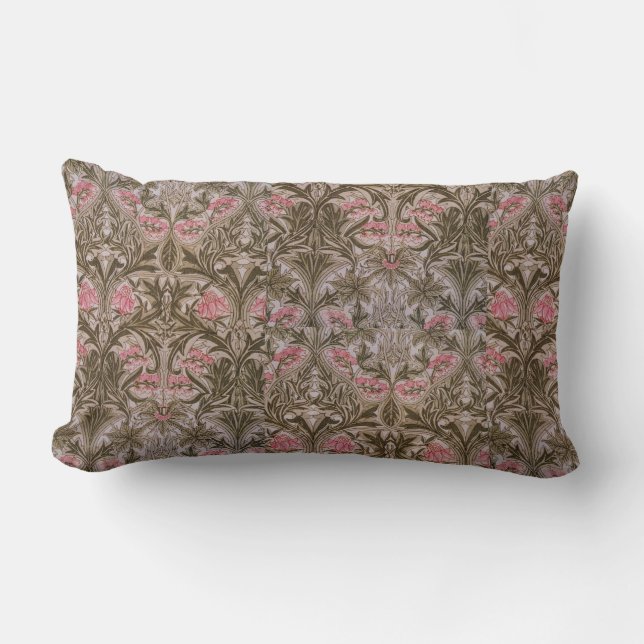 Vintage William Morris Columbine Lumbar Cushion (Front)