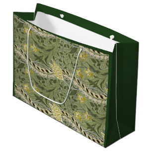 Vintage William Morris Daffodil Flowers Yellow Large Gift Bag