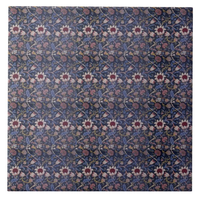 Vintage William Morris Evenlode Textile Design Tile (Front)