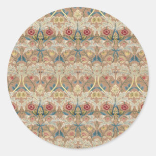 Vintage William Morris Floral Embroidery Classic Round Sticker