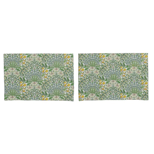 Vintage William Morris Flowers Garden Wallpaper Pillowcase (Front-Set)