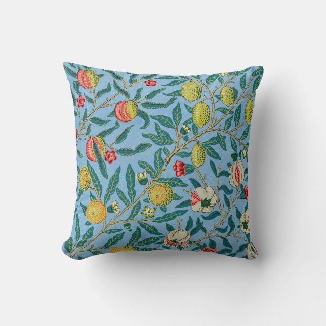 Vintage William Morris Four Fruits Pattern Cushion (Front)