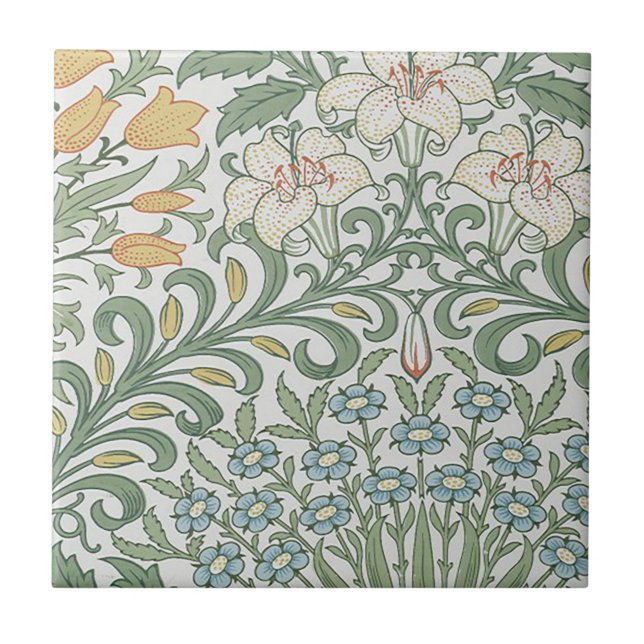 Vintage William Morris Garden  Tile (Front)
