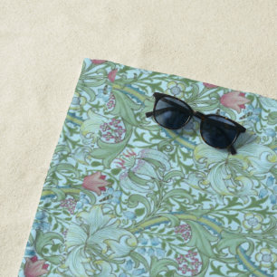 Vintage William Morris Golden Lily    Beach Towel