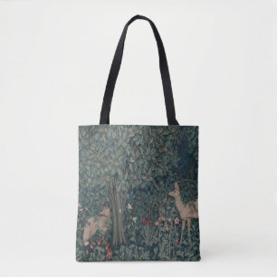 Vintage William Morris Greenery Forest Animals Tote Bag
