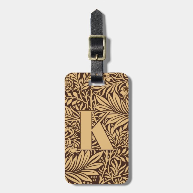 Vintage William Morris Larkspur Pattern Luggage Tag (Front Vertical)