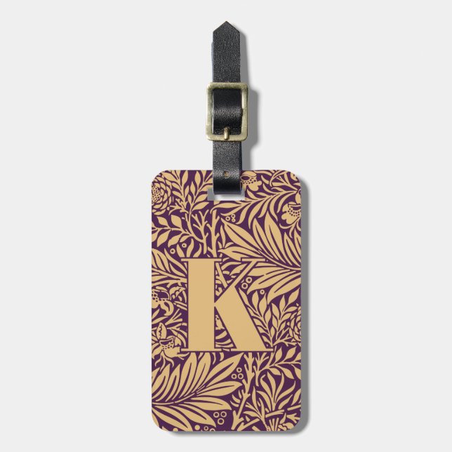 Vintage William Morris Larkspur Pattern Luggage Tag (Front Vertical)