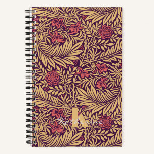 Vintage William Morris Larkspur Pattern Monogram Notebook