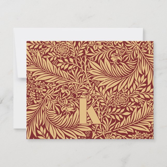 Vintage William Morris Larkspur Pattern Note Card (Front)
