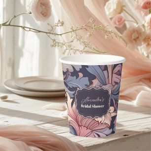 Vintage William Morris Lavender Bridal Paper Cups