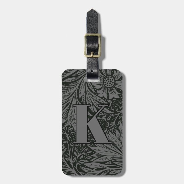 Vintage William Morris Marigold Pattern Luggage Tag (Front Vertical)