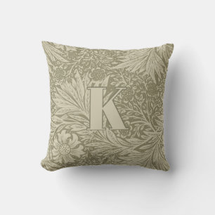 Vintage William Morris Marigold Pattern Monogram Cushion