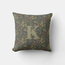Vintage William Morris Navy Blue Red Chrysanthemum